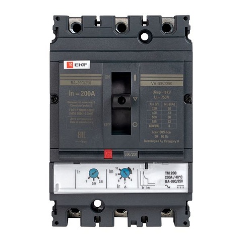 EKF PROxima Автоматический выключатель ВА-99C (Compact NS) 250/200А 3P 45кА