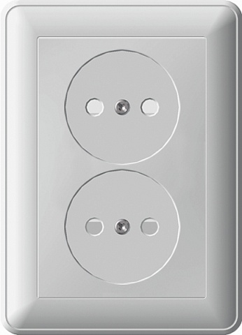 Systeme Electric Wessen 59 Беж Розетка 2-ая б/з со шторками, (в сборе, с рамкой)