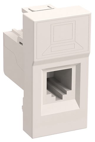 IEK PRIMER Розетка информационная RJ-45 UTP кат.5e, 1 модуль. РКИ-10-00-П