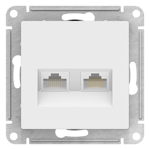 Systeme Electric AtlasDesign Лотос Розетка двойная компьютерная RJ45+RJ45, кат.5Е, механизм