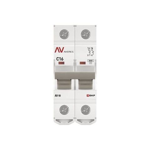 EKF Averes AV-10 Автоматический выключатель  (С) 2P 16А 10kA