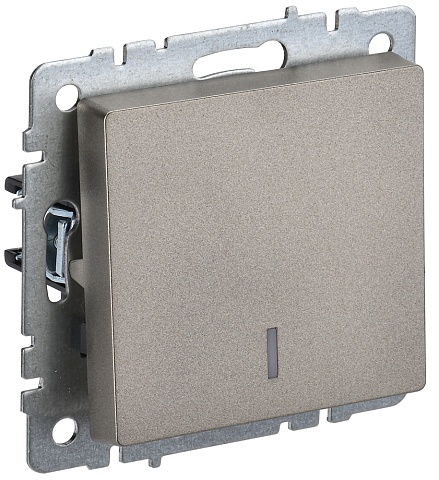 IEK BRITE BASE Шампань Выключ. 1-кл. прох. с инд. 10А ВС10-1-7-БрШ