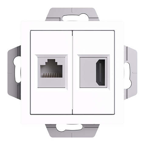 Systeme Electric AtlasDesign Белый Розетка двойная HDMI+RJ45, кат.5Е, механизм