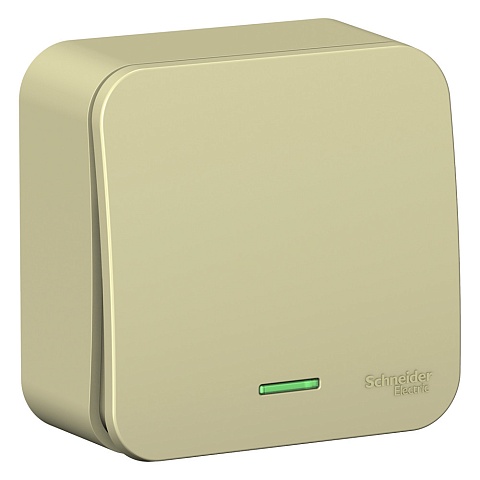 Systeme Electric Blanca наруж Беж Переключатель 1-клавишный (cх.6) с подсветкой, изолир. пластина 10А,250B