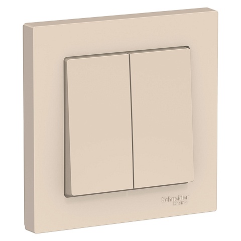 Systeme Electric AtlasDesign Беж Выключатель 2-клавишный сх.5, 10АХ, в сборе