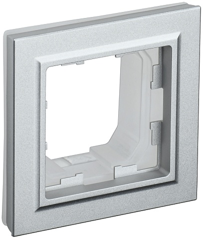 IEK BRITE BASE Алюминий Рамка 1-м IP44 РУ-1-БрА-44