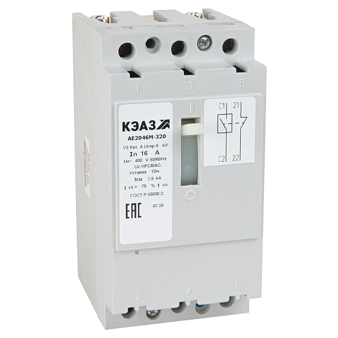 КЭАЗ Выключатель автоматический АЕ2046М-100-31,5А-12Iн-400AC-У3