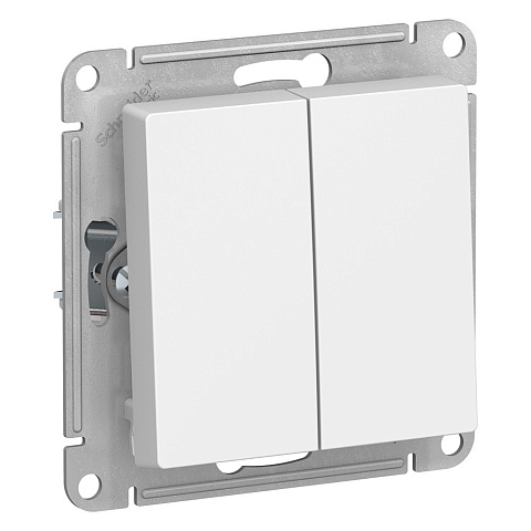 Systeme Electric AtlasDesign Лотос Выключатель 2-клавишный с самовозвратом, сх.5, 10АХ, механизм