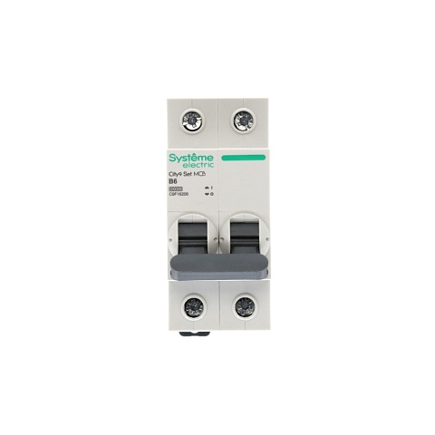 Systeme Electric City9 Set Автоматический выключатель (АВ) B 6А 2P 6kA 230В