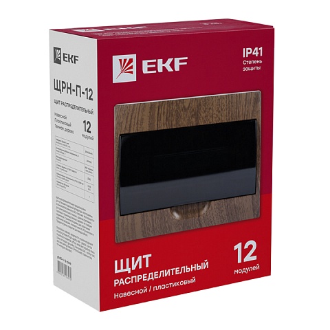 EKF PROxima Щит распределительный навесной ЩРН-П-12 темное дерево IP41