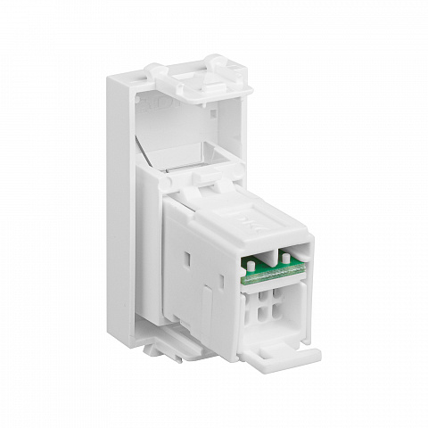 DKC Компьютерная розетка RJ-45 модульная, кат.6, "Avanti", "Белое облако", 1 модуль