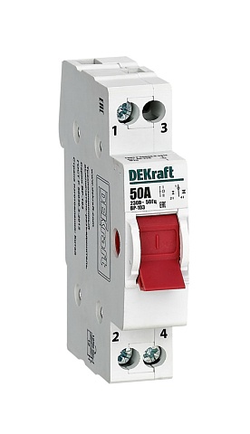 Dekraft Трехпозиционный выключатель-разъединитель 1P 50A ВР-103
