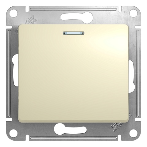 Systeme Electric Glossa Беж Переключатель 1-клавишный с подсветкой, сх.6а, 10АХ
