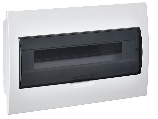 IEK GENERICA Корпус пластиковый ЩРВ-П-18 черн. прозр. дверь IP41