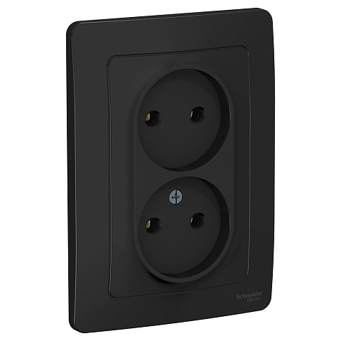 Systeme Electric Blanca внутр Антрацит Розетка 2-ая б/з без шторок, 16А, 250В