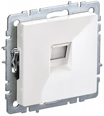IEK BRITE BASE Белый Розетка телефонная RJ11 РТ10-БрБ