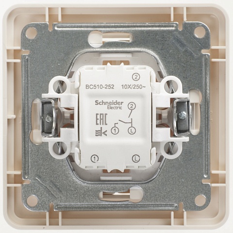 Systeme Electric Wessen 59 Беж Выключатель 2-клавишный, 10А (в сборе)