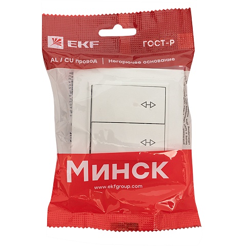 EKF Basic Минск Белый Выключатель проходной 2-кл, 10А, СП