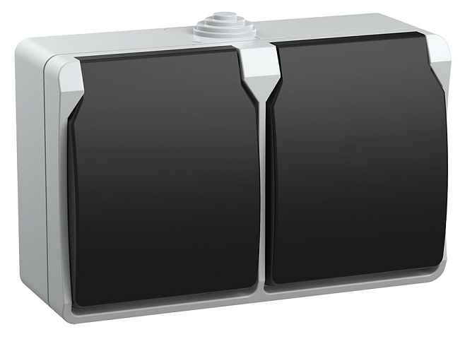 IEK FORS РСб22-3-ФСр Розетка двухместная с з/к для открытой установки IP54