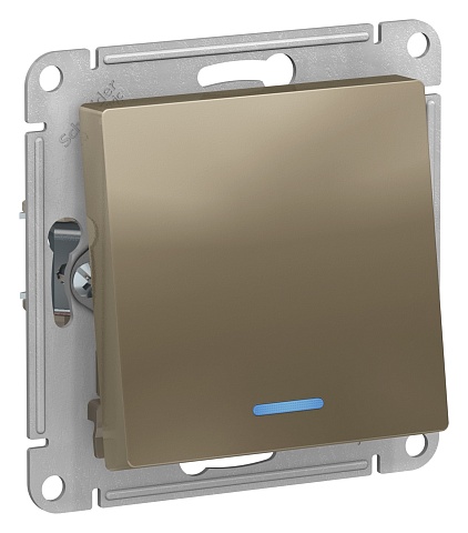 Systeme Electric AtlasDesign Шампань Переключатель 1-клавишный с подсветкой, сх.6а, 10АХ, механизм