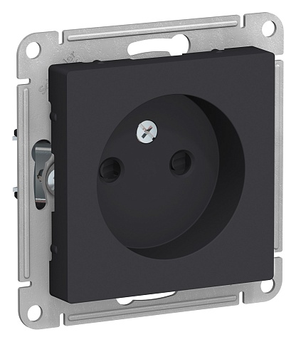 Systeme Electric AtlasDesign Карбон Розетка б/з со шторками, 16А, механизм