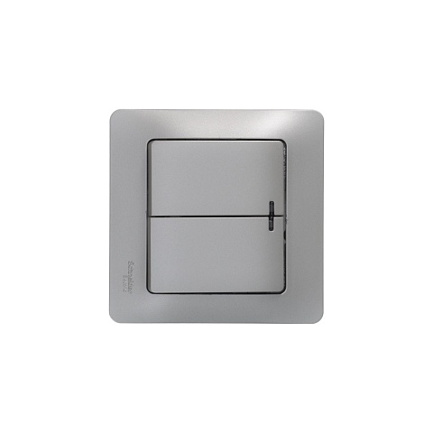 Systeme Electric Glossa Платина Выключатель 2-клавишный с подсветкой, сх.5а, 10AX