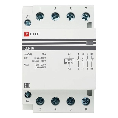 EKF PROxima Контактор модульный КМ 16А 3NО+NC (3 мод.)