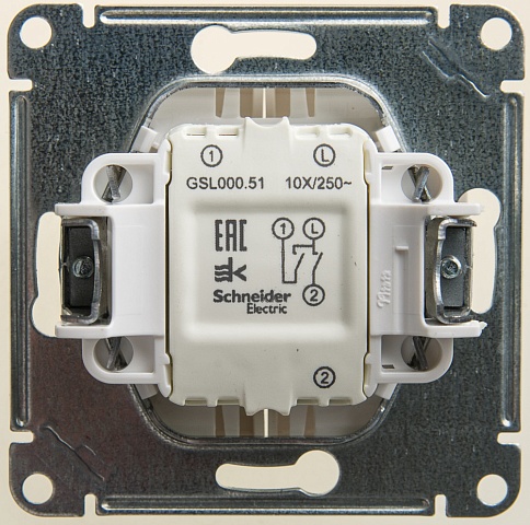 Systeme Electric Glossa Перламутр Выключатель 2-клавишный, сх.5, 10АХ