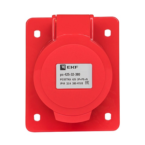 EKF PROxima Розетка стационарная внутренняя 425 3Р+РЕ+N 32А 380В IP44