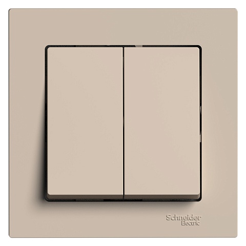 Systeme Electric AtlasDesign Песочный Выключатель 2-клавишный, сх.5, 10АХ, в сборе
