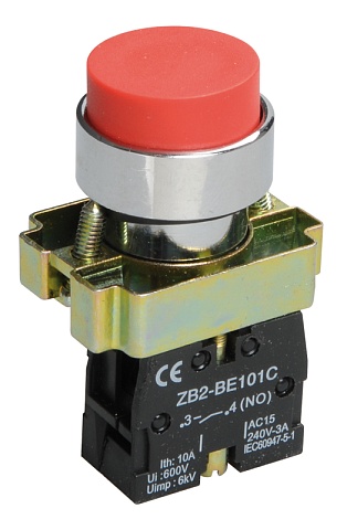 IEK LAY5 Кнопка управления LAY5-BL41 без подсветки красная 1з