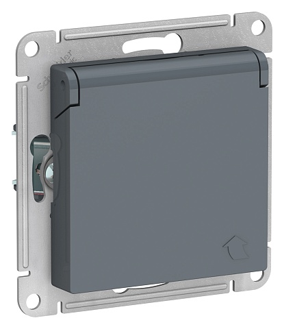 Systeme Electric AtlasDesign Грифель Розетка с/з, со шторками, с крышкой, 16А