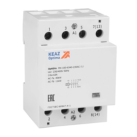 КЭАЗ Контактор модульный OptiDin MK-100-6340-230AC (L)