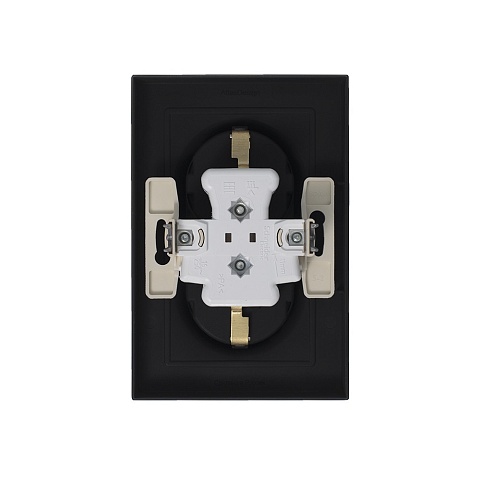 Systeme Electric AtlasDesign Карбон Розетка с/з двойная, 16А, в сборе
