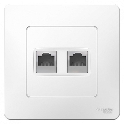Systeme Electric Blanca внутр Бел Розетка 2-ая комп/тлф, RJ45+RJ11