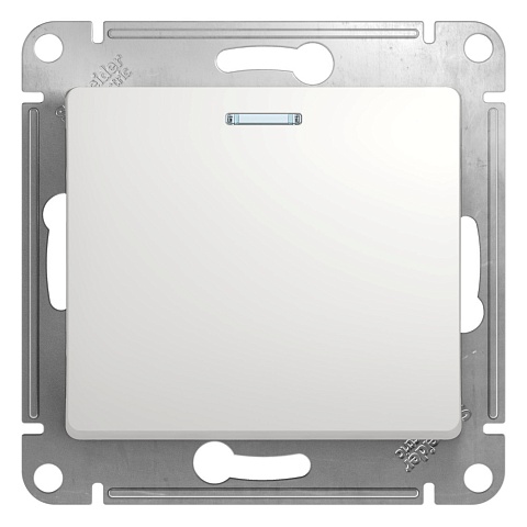 Systeme Electric Glossa Бел Выключатель 1-клавишный с подсветкой, сх.1а, 10АХ