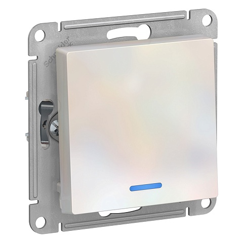 Systeme Electric AtlasDesign Жемчуг Выключатель 1-клавишный с подсветкой, сх.1а, 10АХ, механизм