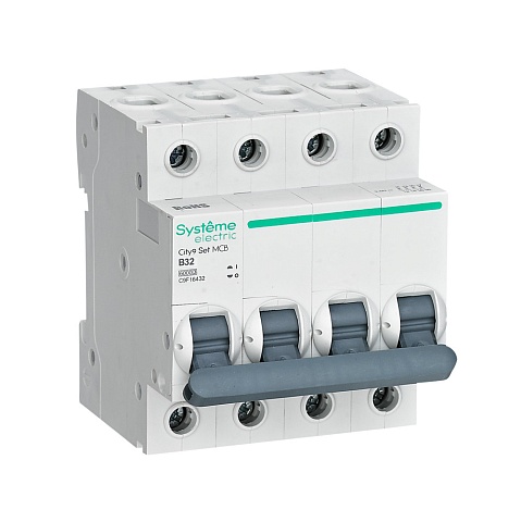 Systeme Electric City9 Set Автоматический выключатель (АВ) B 32А 4P 6kA 400В