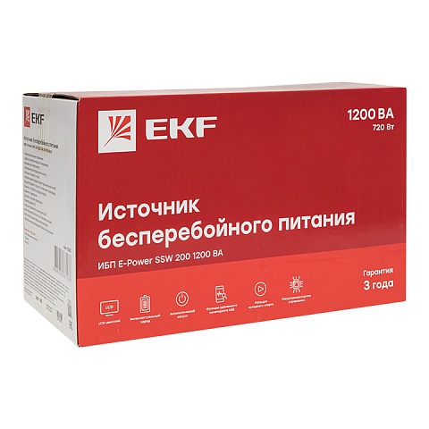 EKF PROxima Источник Бесперебойного питания Линейно-интерактивный E-Power SSW 200 1200 ВА