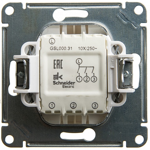 Systeme Electric Glossa Перламутр Выключатель 3-клавишный сх.3, 10AX
