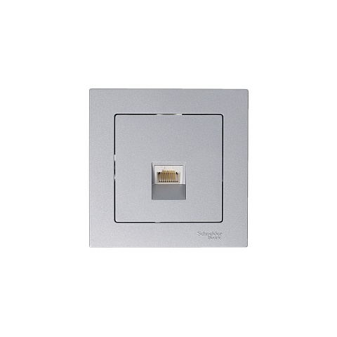 Systeme Electric AtlasDesign Алюминий Розетка компьютерная RJ45, механизм