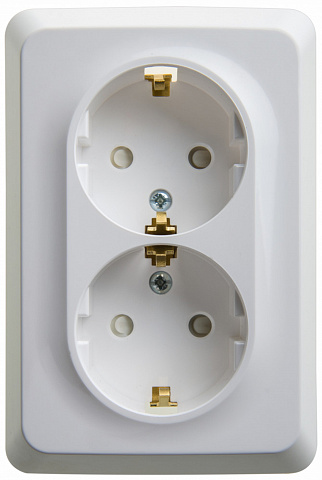 Systeme Electric Этюд Бел Розетка 2-ая с/з со шторками 16А 250B