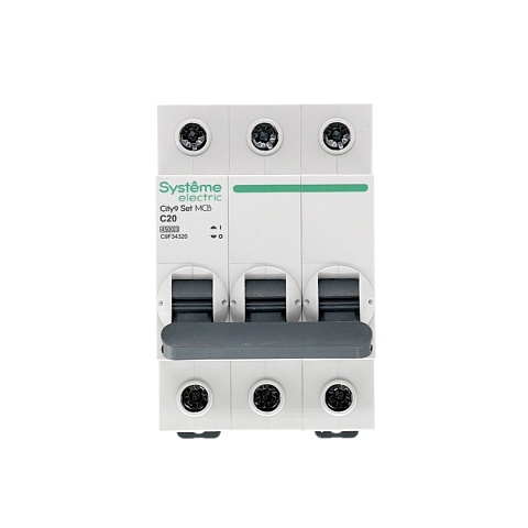 Systeme Electric City9 Set Автоматический выключатель (АВ) С 20А 3P 4.5kA 400В
