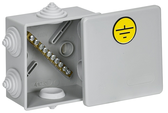 IEK Коробка КУП КМ41360 85х85х40мм IP44 6 вв. (7035)