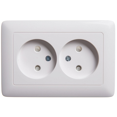 Systeme Electric ХИТ внутр Бел Розетка 2-ая б/з со шторками, 16А