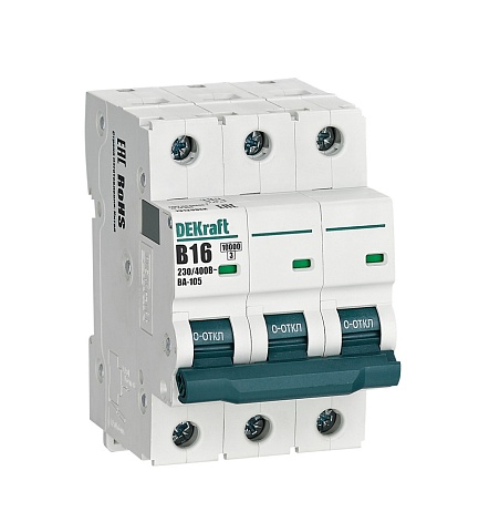 Dekraft Автоматический выключатель ВА105-3P-016A-B