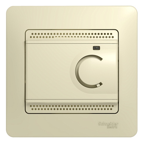 Systeme Electric Glossa Беж Термостат электронный теплого пола с датчиком, 10A (в сборе с рамкой)