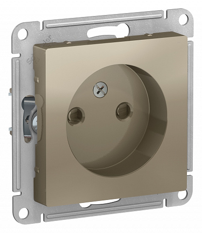 Systeme Electric AtlasDesign Шампань Розетка б/з со шторками, 16А, механизм