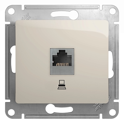 Systeme Electric Glossa Молочный Розетка компьютерная RJ45 кат.5E