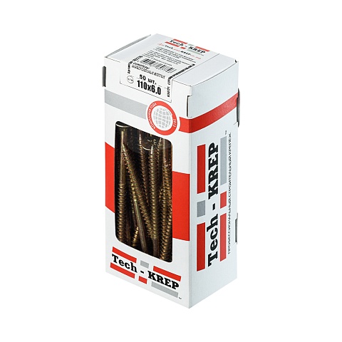 Tech-Krep Саморезы универсальные  110х6,0 мм (50 шт) желтые - коробка с ок.